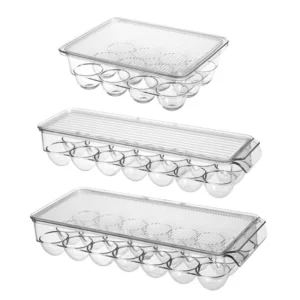 Transparent Egg Storage Box Egg Tray Containers Kitchen Refrigerator Organizer Eggs Dispenser Fresh Preservation 12/14/21 Grids - Image 1