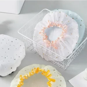 Waterproof Double-Layer Shower Cap Starry Sky Design Fashion Reusable Bathing Hat Kitchen Oil-proof Sanitary Hat - Image 3