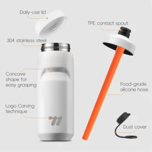 WEST BIKING Stainless Steel Insulated Sports Water Bottle 550ml Cycling Fitness Vacuum Cup Gym Portable MTB Bike Thermal Bottle - Image 2