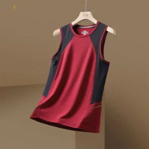 Short Sleeve Vest Men's For 2024 Summer Patchwork Black Red Tshirt GYM Tank Top Tees Fashion Clothes OverSize 3XL O NECK - Image 1