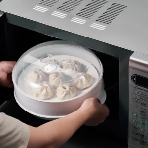 Double Plastic Steamer Microwave Oven Round Steamer With Lid Cookware Steamer Household Steamed Buns Kitchen Cooking Tools - Image 3
