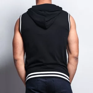 Fashion Zipper Hoodies Men Tank Tops Loose Casual Sleeveless Tops 2023 Summer Hood Pocket Tee Shirt Male Streetwear Tees Blusa - Image 3