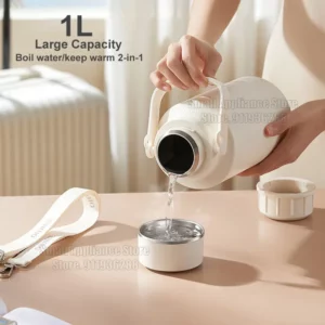 OIDIRE New Portable Electric Kettle 2 Cover Insulated Water Cup Water Boiler 1L Temperature Adjustment Kettle for Travel 220V - Image 3