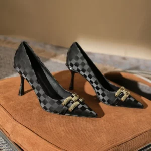 Office With Medium Heels Black Shoes For Women 2024 White Luxury Leather Casual Formal Ladies Summer Footwear Quick Delivery A - Image 2