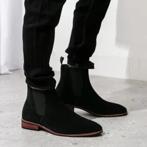 Winter Men's British Style Chelsea Boots Cow Suede Genuine Leather Men Fashion Ankle Boot Mens Casual Short Boots High-Top Shoes - Image 5