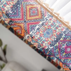 Convenient Window Drape Tassel Trim Window Drapery Wrinkle-resistant Boho Farmhouse Window Curtain Home Decoration - Image 6