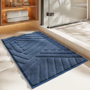 Thick Microfiber Bath Mat High Quality Non-slip Absorbent Bathroom Rug with High Low Pile Design and Comfortable Foot Feeling - Image 4