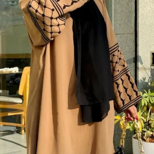 2Pieces Ramadan Eid Djellaba Suits Abaya Dubai Embroidery Shirt + Pants Muslim Sets Abaya Dubai Muslim Islam Abayas WY2060 - Image 2