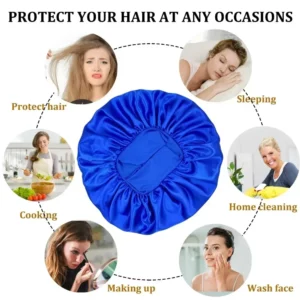 Bonnet Satin Sleeping Hat Hair Night Sleep Cap Head Cover Shower Caps for Bath and Sauna Bathing Shower Cap Bathroom Products - Image 5