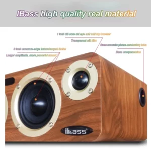 Ibass 90W High quality Bluetooth Speaker Wooden Desktop K-song Audio Mobile Phone Computer Car TV Home Multifunctional Subwoofer - Image 4