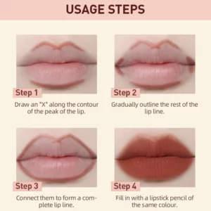 QIBEST 2pcs Lipstick Lipliner Pen Set Matte Velvet Lip Liner Pencil Contour Makeup Sexy Red Lip Stick Long Lasting Cosmetics - Image 6