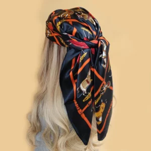 Head Scarf Women Luxury Brand Square 90*90cm Silk Foulard Satin Bandana Cheveux Soft Neckerchief Hijab Hair Scarves For Ladies - Image 2