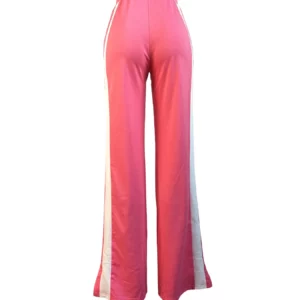 CM.YAYA Vintage Women Striped Straight Drawstring Waist Wide Leg Pants 2024 Casual Sporty Holiday Jogger Sweatpants Trousers - Image 6