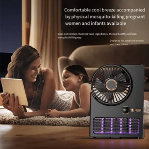 2 in1 Fan Mosquito Killer Lamp Photocatalyst Mosquito Rechargeable Portable Pregnant Babies Safe Mosquito Repellent Light - Image 4
