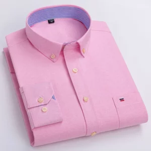 over size 7XL100%Cotton Oxford long-sleeve shirts for men slim fit formal plain shirt office white clothes elegant business tops - Image 2