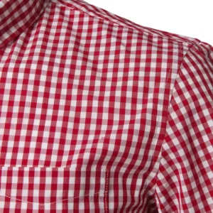 Mens Red Small Plaid Shirts Summer Short Sleeve Cotton Dress Shirts Business Casual Button Down Chemise Homme Camisa Masculina - Image 5