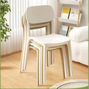 GUIG Home Thickened Plastic Chair Can Be Stacked Long Sitting Comfortable Dining Table Chair Designer Creative Backrest Stool - Image 1