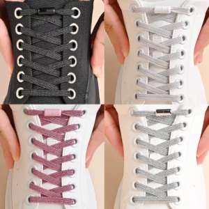 1Pair No Tie Shoe Laces Colorful Buckle Shoelaces Pearl Light Colorful Fashion Without Ties Elastic Laces Sneaker Kids Adult - Image 2