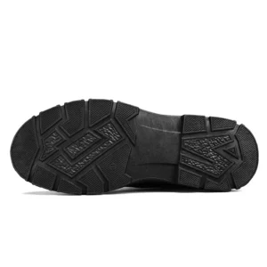 Men's Brand High-quality Outdoor Work Shoes Thick Soled Anti Slip Fashionable Hiking Shoes Trendy Short Boots, Black Men's Boots - Image 6