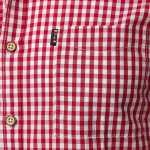 Mens Red Small Plaid Shirts Summer Short Sleeve Cotton Dress Shirts Business Casual Button Down Chemise Homme Camisa Masculina - Image 4