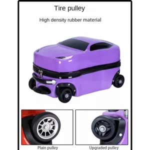18 Inch 3D Cartoon Car Suitcase Can Sit and Ride on Luggage Kids Trolley Case Travel Suitcase - Image 4