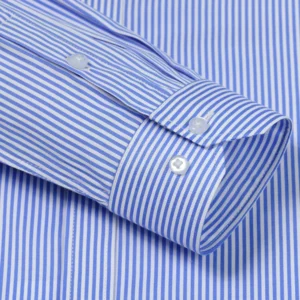 Men's Classic Long Sleeve Solid/striped Basic Dress Shirts Single Patch Pocket Formal Business Regular Fit Office Social Shirt - Image 4
