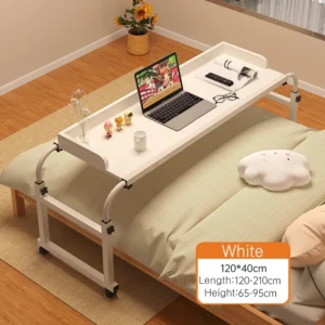 Laptop Computer Adjustable Height and Length Living Room Bedroom Movable Desk Overbed Table - Image 5