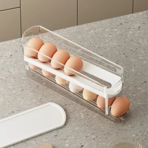 Bilayer Fridge Egg Storage Box Automatic Rolling Eggs Holder Rack Ladder Style Refrigerator Eggs Dispenser Egg Organizer Holder - Image 6