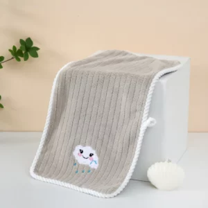 Children Towels Baby Bath Face Towel Cute Cartoon Cloud Hand Towel Soft Absorbent Coral Velvet Washcloth Kids Bathroom Products - Image 4