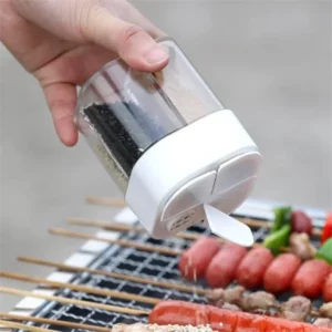 4 in 1 camping seasoning jar with lid transparent spice dispenser 4 compartment outdoor cooking barbecue salt and pepper shaker - Image 4