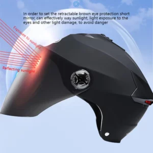 Electric Car Helmet Men Summer Sun Protection Led Battery Car Hard Hat Women's Four Seasons Universal Motorcycle Half Helmet - Image 5