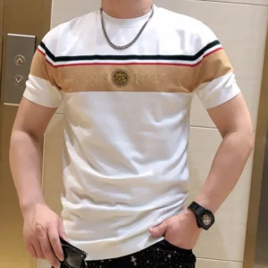 Summer O-neck Top Tee Stitching Men T Shirt Breathable Hot Drill Short Sleeve T-Shirt Social Club Outfits Streetwear Tee Shirt - Image 1