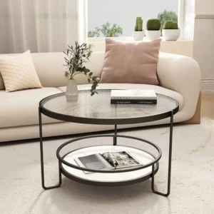 Tempered Glass Coffee Table Small Living Room Round Home Minimalist Table Modern Simple Luxury Furniture Mesas Marble Slate ins - Image 5
