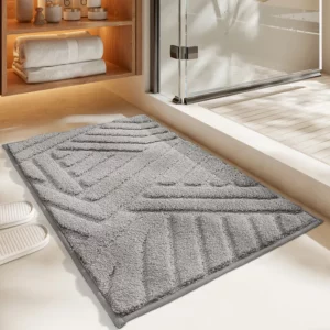Thick Microfiber Bath Mat High Quality Non-slip Absorbent Bathroom Rug with High Low Pile Design and Comfortable Foot Feeling - Image 3