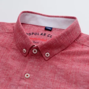Men‘s Solid Button-Down Collar Dress Shirt - Breathable Cotton-Linen Blend - Long Sleeve, Slim-fit - Spring Summer Casual Chic - Image 2