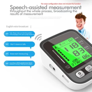 JianYouCare Digital LCD arm tensiometers Blood Pressure Monitor Heart rate Meter Large Cuff Sphygmomanometer Portable Tonometer - Image 4