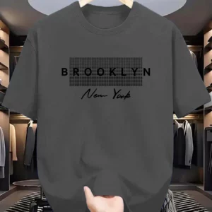 Brooklyn, NY Men's T-Shirt 100% Polyester Style T-Shirt, Crew Neck, Slightly Stretchy Fabric, Summer Casual Short Sleeve Top - Image 1
