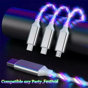 NNBILI Glowing LED Light USB 3 IN 1 cable Phone Fast Charging Charger Luminous Type C Cable For Xiaomi iPhone Phone Accessories - Image 2