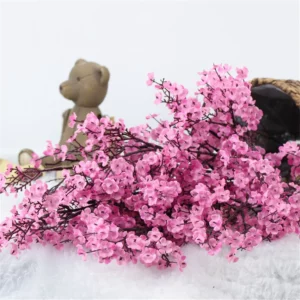 Artificial Flowers Cherry Blossoms Baby's Breath Gypsophila Fake Flowers DIY Wedding Home Vase Decoration Faux Flowers Branch - Image 2