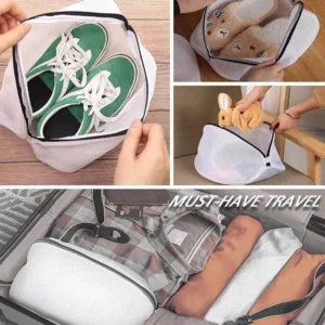 Mesh Laundry Bag Washing Machine Shoes Bag with Zips Travel Shoe Storage Bags Protective Clothes Storage Box Organizer Bags - Image 3