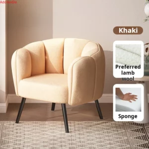 Nordic Lamb wool Single sofa relax armchair lazy sofa bubble Design waiting Makeup manicure dressing chair Living room furniture - Image 5