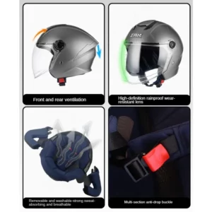 Electric Vehicle Helmet Female Battery Motorcycle Winter Warmth Safety Helmet All-season Universal for Men and Women - Image 3