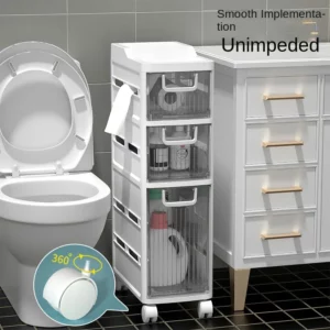 Toilet Rack Floor-to-ceiling Toilet Side Cabinet Side Cabinet Toilet Toilet Crevice Cabinet Storage Storage Artifact Bathroom - Image 2