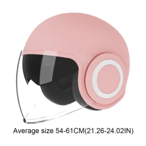 Motorcycle Helmet Double Lens Sun Visor Warm Half Helmet Shock Absorbing Woman Electric Motor Bike Open Face Half Helmet Anti-UV - Image 3