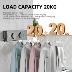 New Style Clothes Line Dryer Bathroom Drying Rack Clothes Rack Laundry Drying Hanger Double Layer WB3029 - Image 5