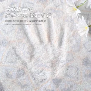 Irregular Bedside Carpet Flower Pattern Area Rugs Imitation Wool Carpets Non-slip Floor Mat For Bedroom Home Decoration - Image 5