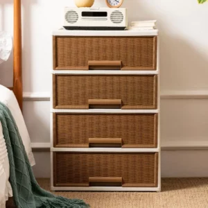 Drawer Style Storage Box Stackable Storage Container Home Cabinet Bedside Table Household Storage Organizer For Clothing Books - Image 1