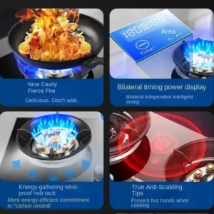 Double Burner Gas Stove, Home Use, Tabletop and BuiltIn High Flame Gas Cooker, HighPerformance Stove, Quick Heat Appliance - Image 3