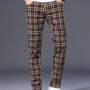 High Quality Brand Clothing Classics Plaid Casual Pants Men 98%Cotton Retro Business Banquet Check Trousers Male Plus Size 40 42 - Image 5
