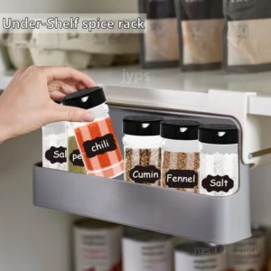 Kitchen Spice Rack Self-adhesive Wall-mounted Under-Shelf Seasoning Bottle Storage Rack Spice Organizer Kitchen Storage Rack - Image 2